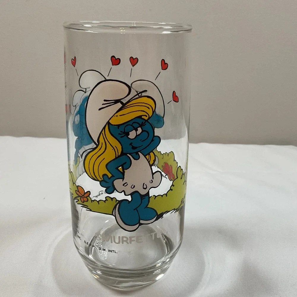 Smurfs Set of 5 Drinking Glasses by Peyo Lic. Wallace Bertie & Co. Vintage 1982